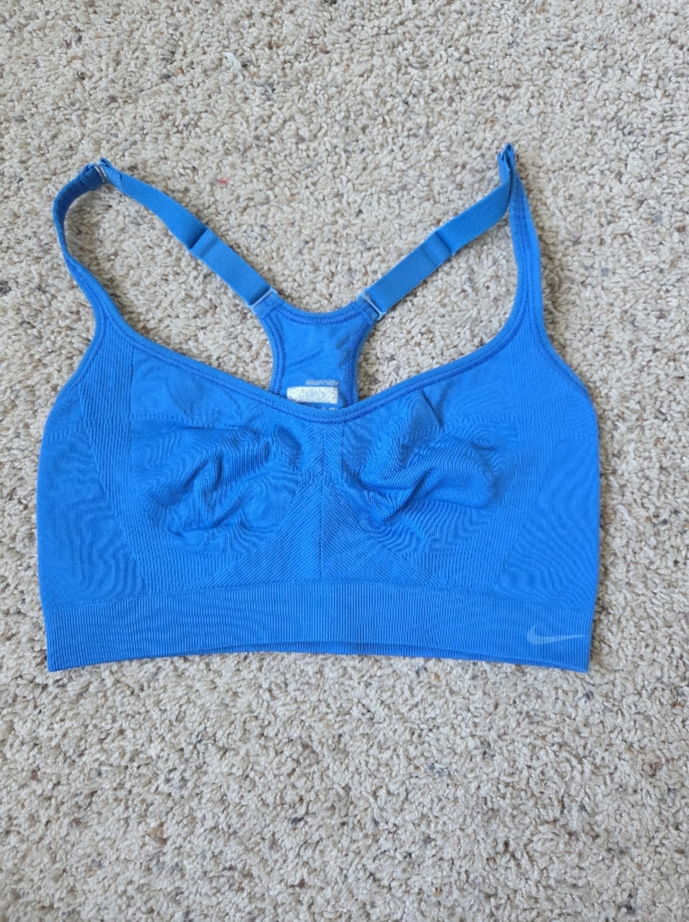 Blue Nike Seamless Sports Bra